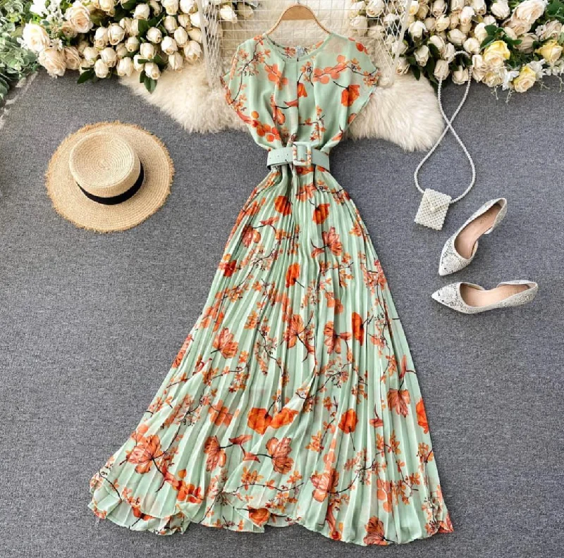 Plus Size Women Dress with a Flattering A - Line Cut for Comfort and Style Plus Size Women Dress with a Flattering A - Line Cut for Comfort and Style Meadow Belted Dress