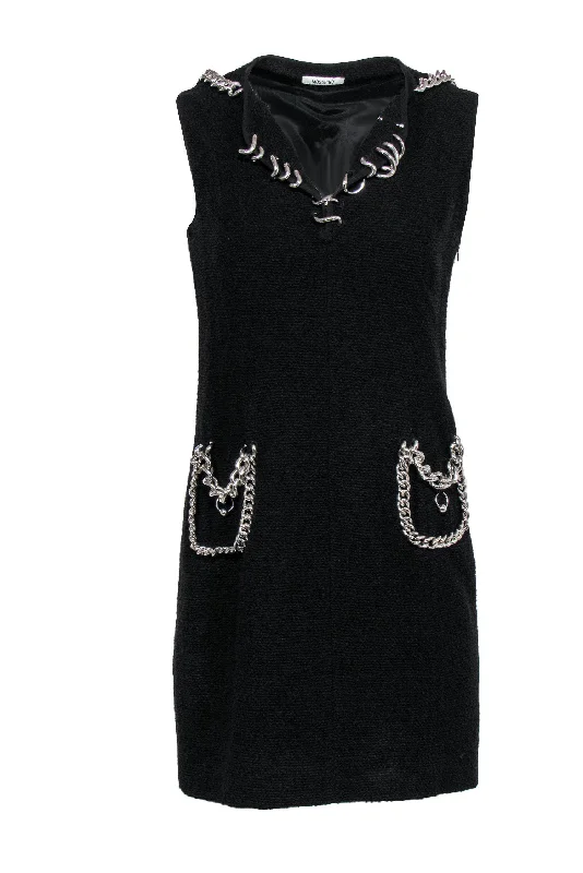 Pleated Women Dress with a Timeless and Elegant Texture Pleated Women Dress with a Timeless and Elegant Texture Moschino - Black Tweed Sleeveless Sheath Dress w/ Chain Trim Sz 8 Pleated Women Dress with a Timeless and Elegant Texture Pleated Women Dress with a Timeless and Elegant Texture Moschino - Black Tweed Sleeveless Sheath Dress w/ Chain Trim Sz 8