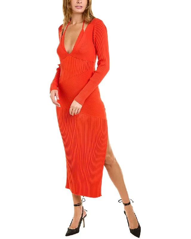 Maxi Women Dress with Floral Print for a Bohemian Vibe Maxi Women Dress with Floral Print for a Bohemian Vibe Nicholas Aman Ribbed Midi Dress