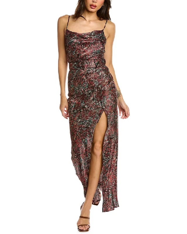 Pleated Women Dress with a Timeless and Elegant Texture Pleated Women Dress with a Timeless and Elegant Texture Nicholas Simone Cowl Neck Silk Maxi Dress