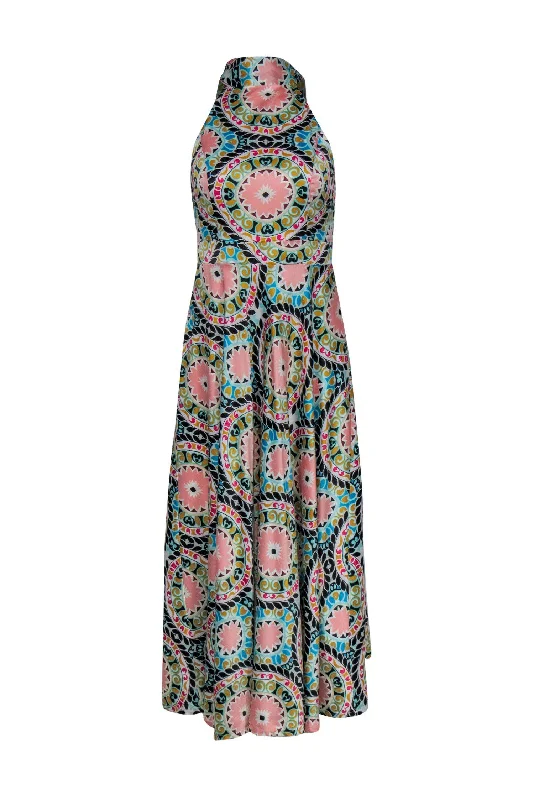 Empire Waist Women Dress to Accentuate the Bust and Conceal the Waist Empire Waist Women Dress to Accentuate the Bust and Conceal the Waist Nicole Miller - Multicolored Mandala Printed Mock Neck Maxi Dress Sz 2