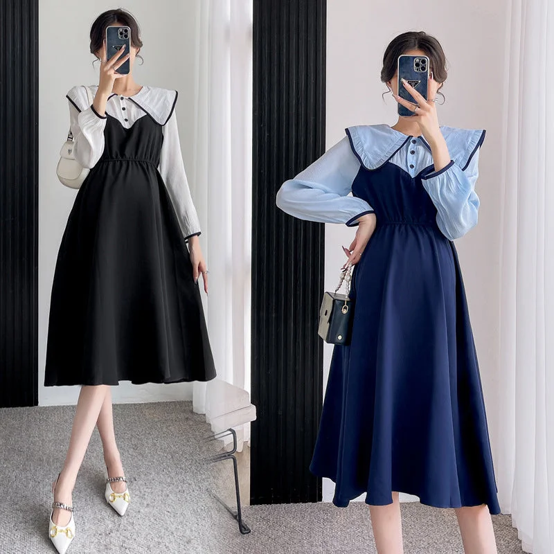 Ruffled Women Dress with Multiple Layers for a Playful and Girly Style Ruffled Women Dress with Multiple Layers for a Playful and Girly Style NiDELL Maternity Clothes . Autumn New Belly-Covering Slimming Hot Mom Outing Dress