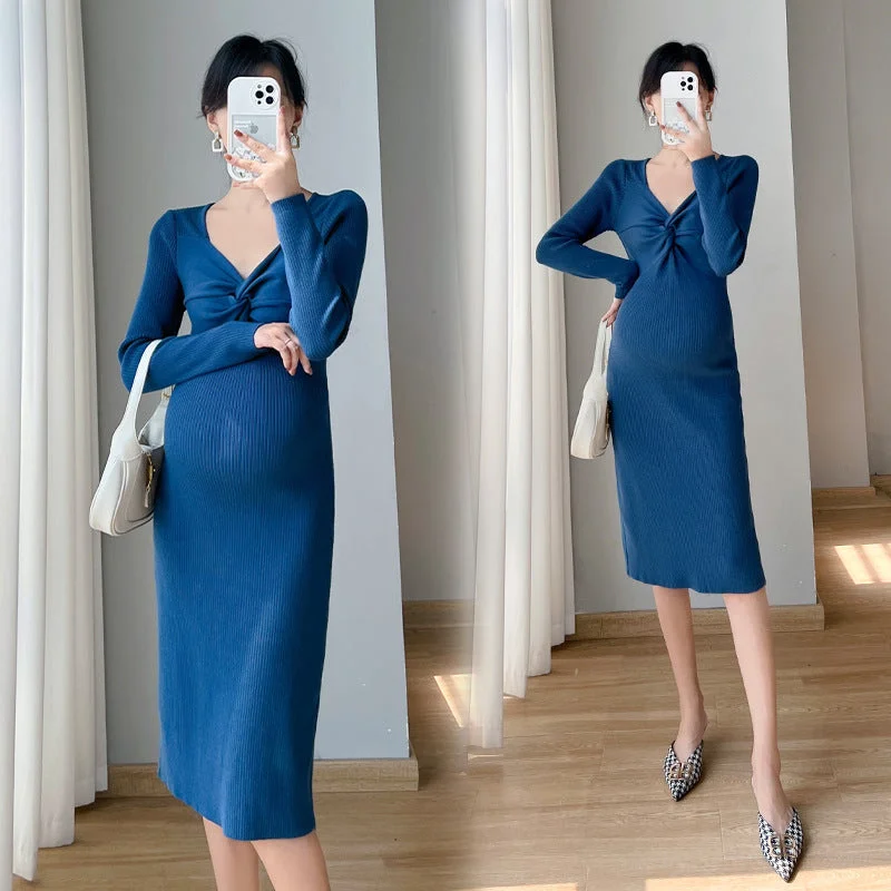 Ruffled Women Dress with Multiple Layers for a Playful and Girly Style Ruffled Women Dress with Multiple Layers for a Playful and Girly Style NiDELL Maternity Dress . Autumn New Slim Slimming Maternity Dress Knitted Sweater for Pregnant Women Elegant Bottoming Skirt