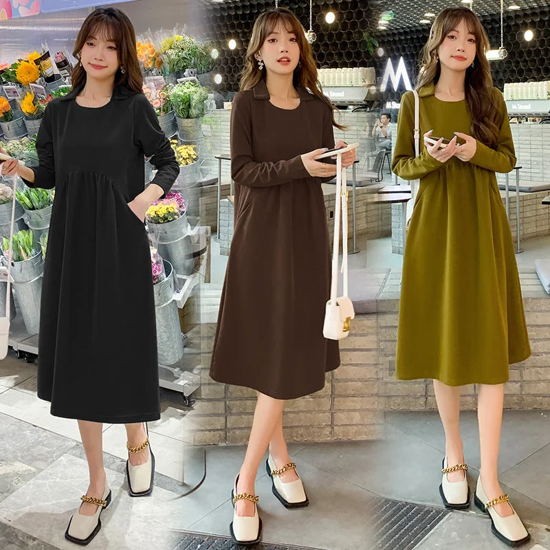 Maxi Women Dress with Floral Print for a Bohemian Vibe Maxi Women Dress with Floral Print for a Bohemian Vibe NiDELL Maternity Dress . Spring High-Grade Temperament Slim Fit Thin over the Knee Maternity Dress Long Dress