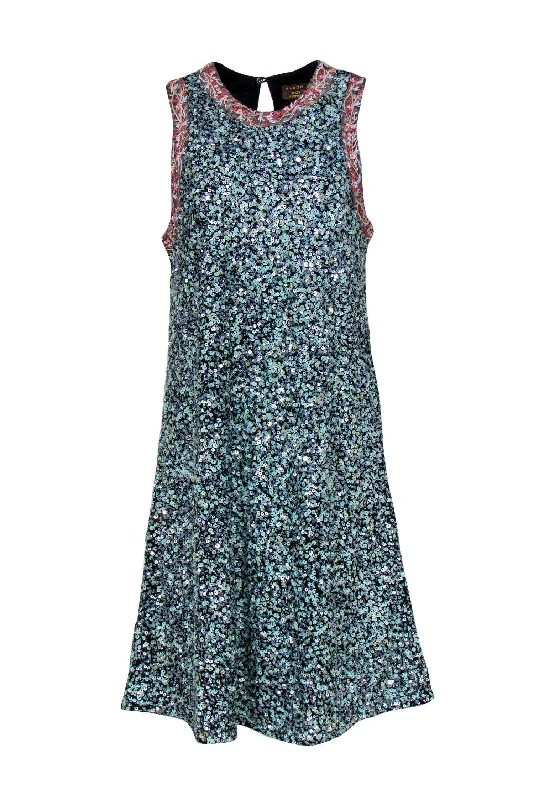 Empire Waist Women Dress to Accentuate the Bust and Conceal the Waist Empire Waist Women Dress to Accentuate the Bust and Conceal the Waist Varun Bahl - Blue Sequin Sleeveless Shift Dress w/ Floral Embroidered Trim Sz 8 Empire Waist Women Dress to Accentuate the Bust and Conceal the Waist Empire Waist Women Dress to Accentuate the Bust and Conceal the Waist Varun Bahl - Blue Sequin Sleeveless Shift Dress w/ Floral Embroidered Trim Sz 8