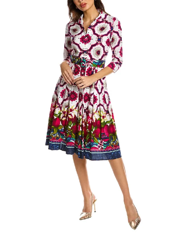 Printed Abstract Women Dress for a Modern and Artistic Appeal Printed Abstract Women Dress for a Modern and Artistic Appeal Samantha Sung Patricia Wool & Silk-Blend Shirtdress