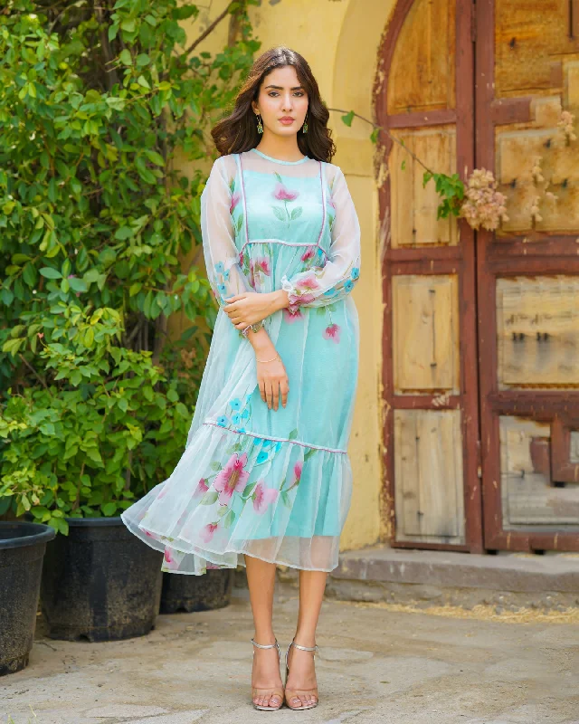 Ruffled Women Dress with Multiple Layers for a Playful and Girly Style Ruffled Women Dress with Multiple Layers for a Playful and Girly Style Sheer Blue Handpainted Floral Dress Ruffled Women Dress with Multiple Layers for a Playful and Girly Style Ruffled Women Dress with Multiple Layers for a Playful and Girly Style Sheer Blue Handpainted Floral Dress