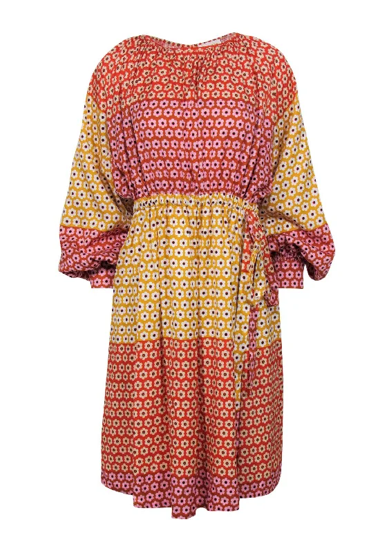 Sleeveless Women Dress in Bright Colors for Summer Parties Sleeveless Women Dress in Bright Colors for Summer Parties Stine Goya - Yellow, Red & Pink Colorblocked Floral Print Long Sleeve Midi Dress Sz XS