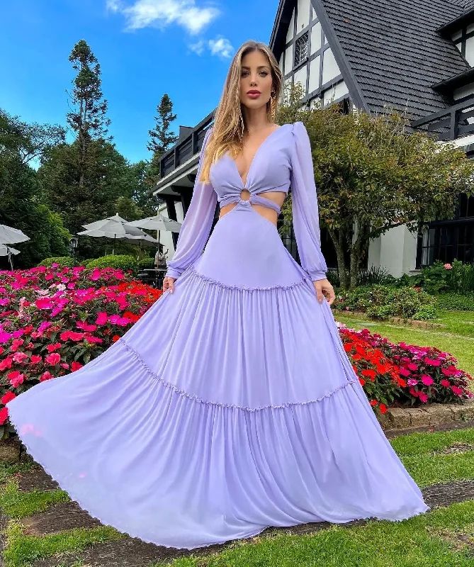 Maxi Women Dress with Floral Print for a Bohemian Vibe Maxi Women Dress with Floral Print for a Bohemian Vibe Susan Summer Maxi Dress in Lavender