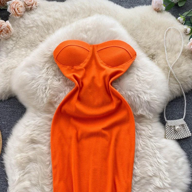 Strapless Women Dress with a Built - in Bra for Comfort and Support Strapless Women Dress with a Built - in Bra for Comfort and Support Suzie Tube Bodycon Dress In Orange Strapless Women Dress with a Built - in Bra for Comfort and Support Strapless Women Dress with a Built - in Bra for Comfort and Support Suzie Tube Bodycon Dress In Orange