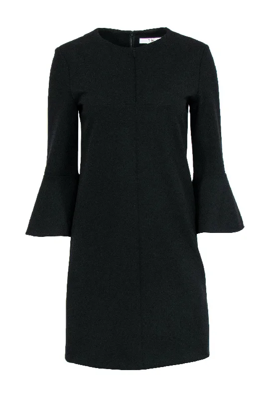 Strapless Women Dress with a Built - in Bra for Comfort and Support Strapless Women Dress with a Built - in Bra for Comfort and Support Tibi - Black Zip-Up Front Bell Sleeve Dress Sz 4