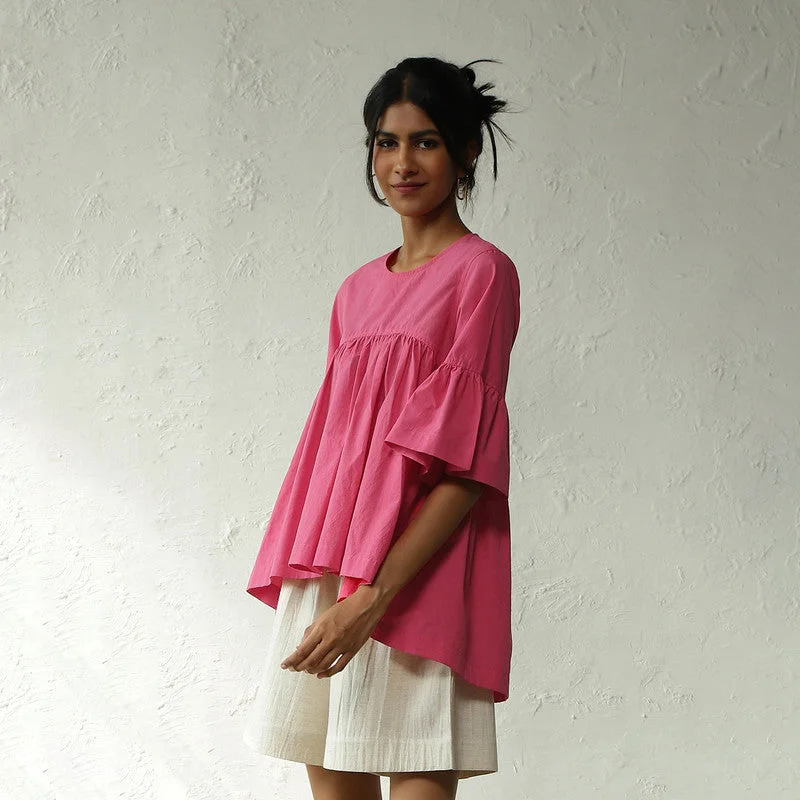Ruffled Women Dress with Multiple Layers for a Playful and Girly Style Ruffled Women Dress with Multiple Layers for a Playful and Girly Style Poplin Cotton Top for Women | Pink | Flowy Ruffled Women Dress with Multiple Layers for a Playful and Girly Style Ruffled Women Dress with Multiple Layers for a Playful and Girly Style Poplin Cotton Top for Women | Pink | Flowy