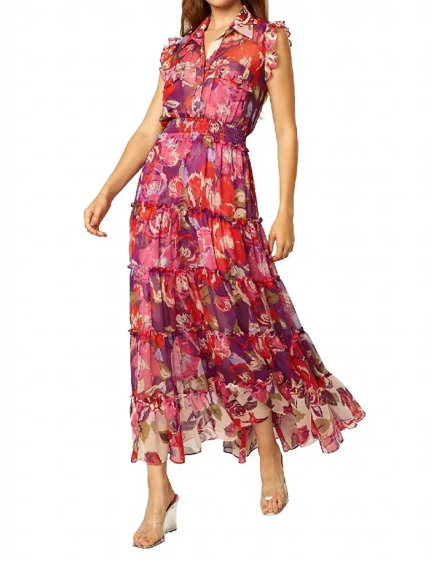 Ball Gown Women Dress with a Full Skirt for a Princess - like Look Ball Gown Women Dress with a Full Skirt for a Princess - like Look Trina Dress in Coming Up Roses Mix