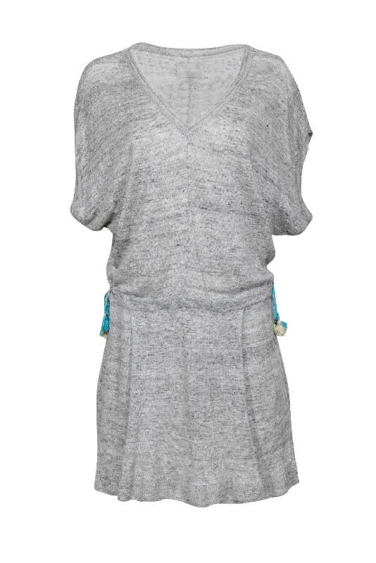 Off - the - Shoulder Women Dress for a Romantic and Feminine Look Off - the - Shoulder Women Dress for a Romantic and Feminine Look Zadig & Voltaire - Grey Knit Short Sleeve Drop Waist Dress Sz M