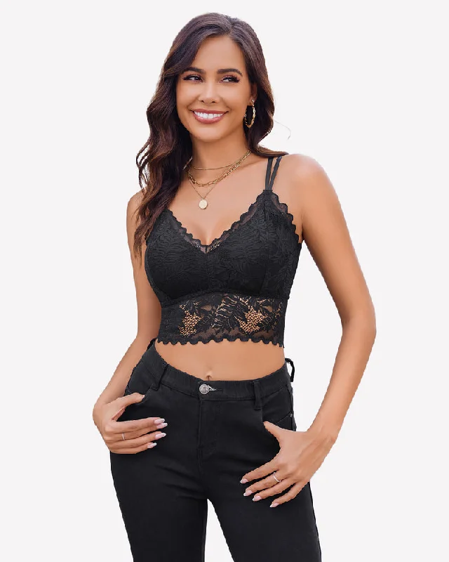 lace balconette bras for a luxurious feel Bra with a hypoallergenic lining for sensitive skin​ Lace Camisoles Racerback Crop Tops
