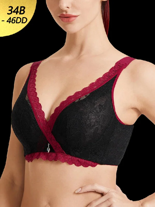 moisture wicking convertible bras Bra with a mesh - lined cup for better breathability Breathable Sexy V-neck Lace Wireless Bra moisture wicking convertible bras Bra with a mesh - lined cup for better breathability Breathable Sexy V-neck Lace Wireless Bra