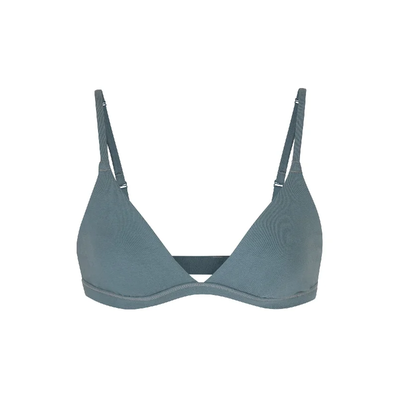 padded wireless bras for light support Bra with a wire - free construction for a softer feel COTTON JERSEY TRIANGLE BRALETTE | KYANITE padded wireless bras for light support Bra with a wire - free construction for a softer feel COTTON JERSEY TRIANGLE BRALETTE | KYANITE