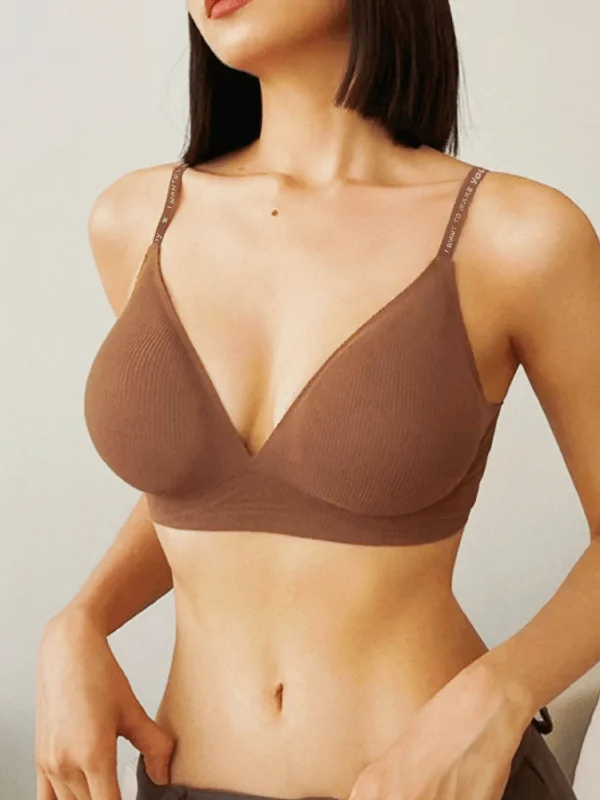 moisture wicking sleep bras for hot sleepers Bra with a wire - free band for a more comfortable underbust area Deep V Push-up Sexy Wireless Bra Brown moisture wicking sleep bras for hot sleepers Bra with a wire - free band for a more comfortable underbust area Deep V Push-up Sexy Wireless Bra Brown