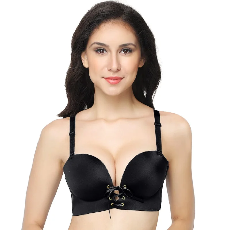 sexy backless push up bras Bra with a lace - lined cup for a feminine and elegant look "Add Two Cups" Padded Wireless Plunge Push Up Bra sexy backless push up bras Bra with a lace - lined cup for a feminine and elegant look "Add Two Cups" Padded Wireless Plunge Push Up Bra