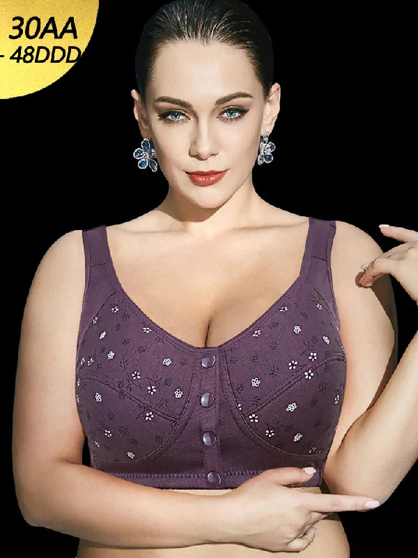 sexy backless push up bras Bra with a textured fabric for added visual interest Floral Print Cotton Front 4-Bottons Close Wireless Bra sexy backless push up bras Bra with a textured fabric for added visual interest Floral Print Cotton Front 4-Bottons Close Wireless Bra