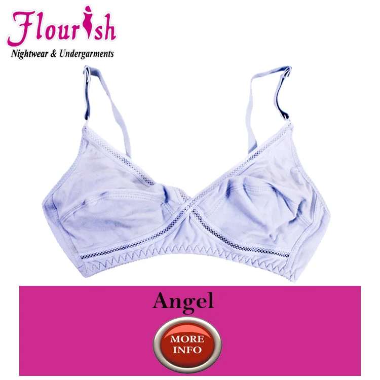 underwire sports bras for extra stability Bra with a high - cut cup for more coverage and support Flourish Angel Non-Padded Non-Wired Cotton Bra underwire sports bras for extra stability Bra with a high - cut cup for more coverage and support Flourish Angel Non-Padded Non-Wired Cotton Bra