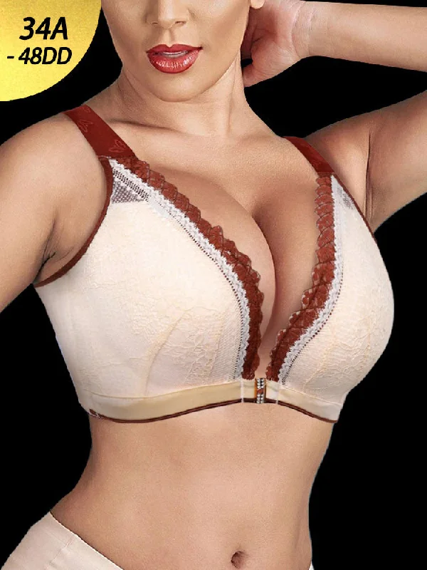 seamless wireless bras for everyday comfort Bra with a satin - lined cup for a smooth and comfortable fit Front&Back Closure Lace Sexy Push Up Wireless Bra seamless wireless bras for everyday comfort Bra with a satin - lined cup for a smooth and comfortable fit Front&Back Closure Lace Sexy Push Up Wireless Bra
