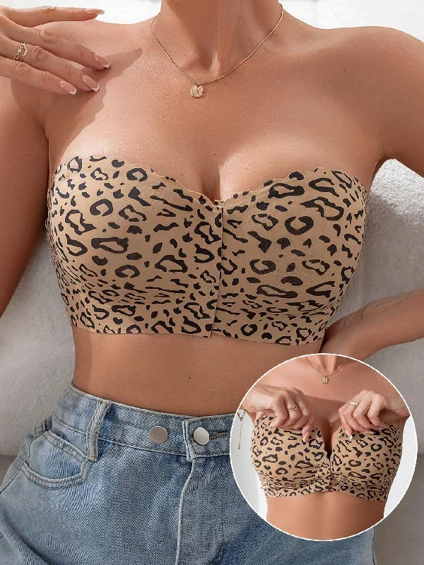 sleep bras for all night comfort Balconette bras with a stylish and flattering design Front Closure Wireless Strapless Bra Leopard sleep bras for all night comfort Balconette bras with a stylish and flattering design Front Closure Wireless Strapless Bra Leopard