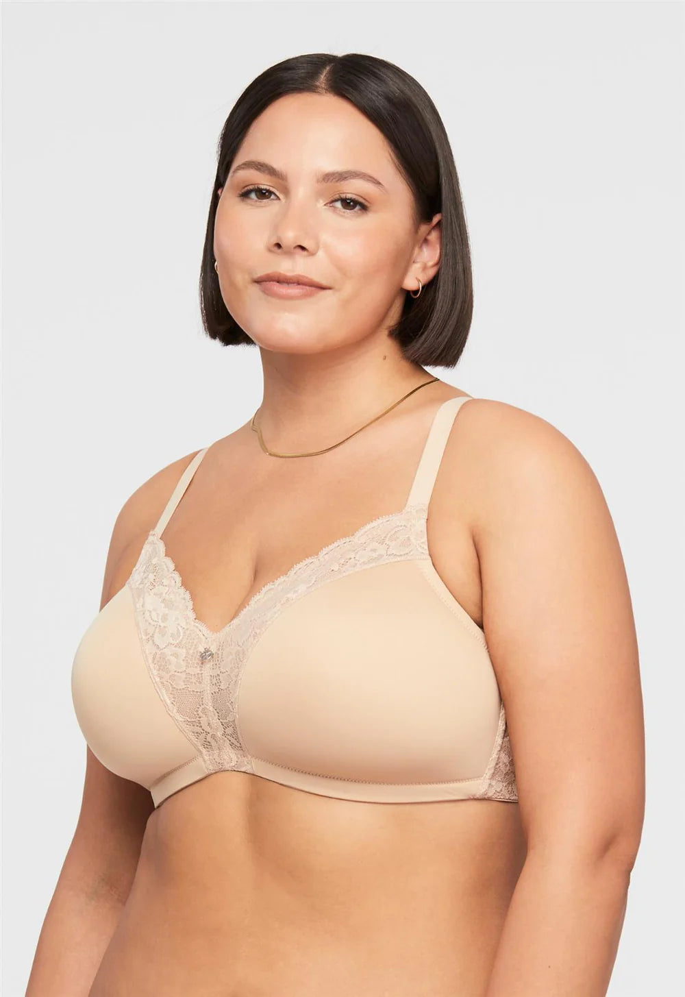 minimizer underwire bras for more control Bra with a lace - lined cup for a feminine and elegant look Montelle 9326 Wire-Free Dream Bra in Nude minimizer underwire bras for more control Bra with a lace - lined cup for a feminine and elegant look Montelle 9326 Wire-Free Dream Bra in Nude