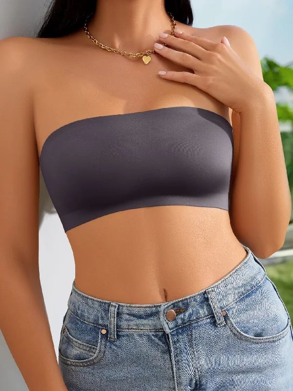 supportive sports bras for running Bra with a low - cut cup for a more revealing style Plain Wireless Strapless Bra supportive sports bras for running Bra with a low - cut cup for a more revealing style Plain Wireless Strapless Bra