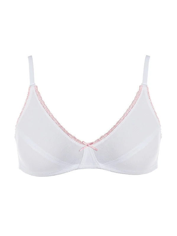 full cup nursing bras for better milk flow Bra with a polyester - lined cup for durability and moisture - wicking ROYCE My First Bra White/pink full cup nursing bras for better milk flow Bra with a polyester - lined cup for durability and moisture - wicking ROYCE My First Bra White/pink