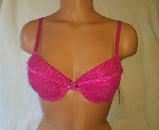 sleep bras for all night comfort Bra with a push - up insert for extra cleavage on demand Hot Pink Push-Up Bra with Lace Overlay and Polka Dot Bow sleep bras for all night comfort Bra with a push - up insert for extra cleavage on demand Hot Pink Push-Up Bra with Lace Overlay and Polka Dot Bow